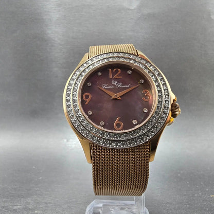 Lucien Piccard Balmhorn Watch Women 37mm MOP Dial Rose Gold Gem set Round Newbat5