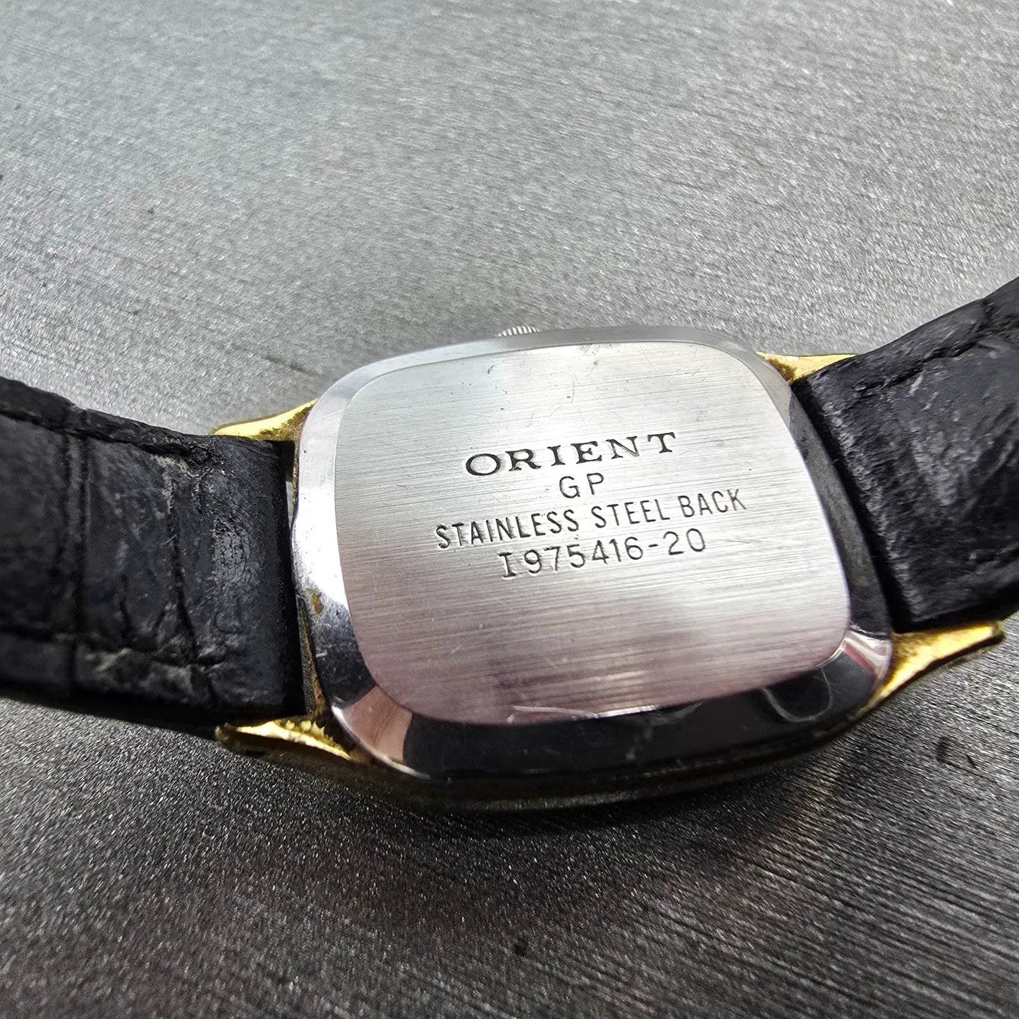 Orient Tank Watch Women 20mm Champagne Dial Gold Tone Rectangle New Battery VTG9