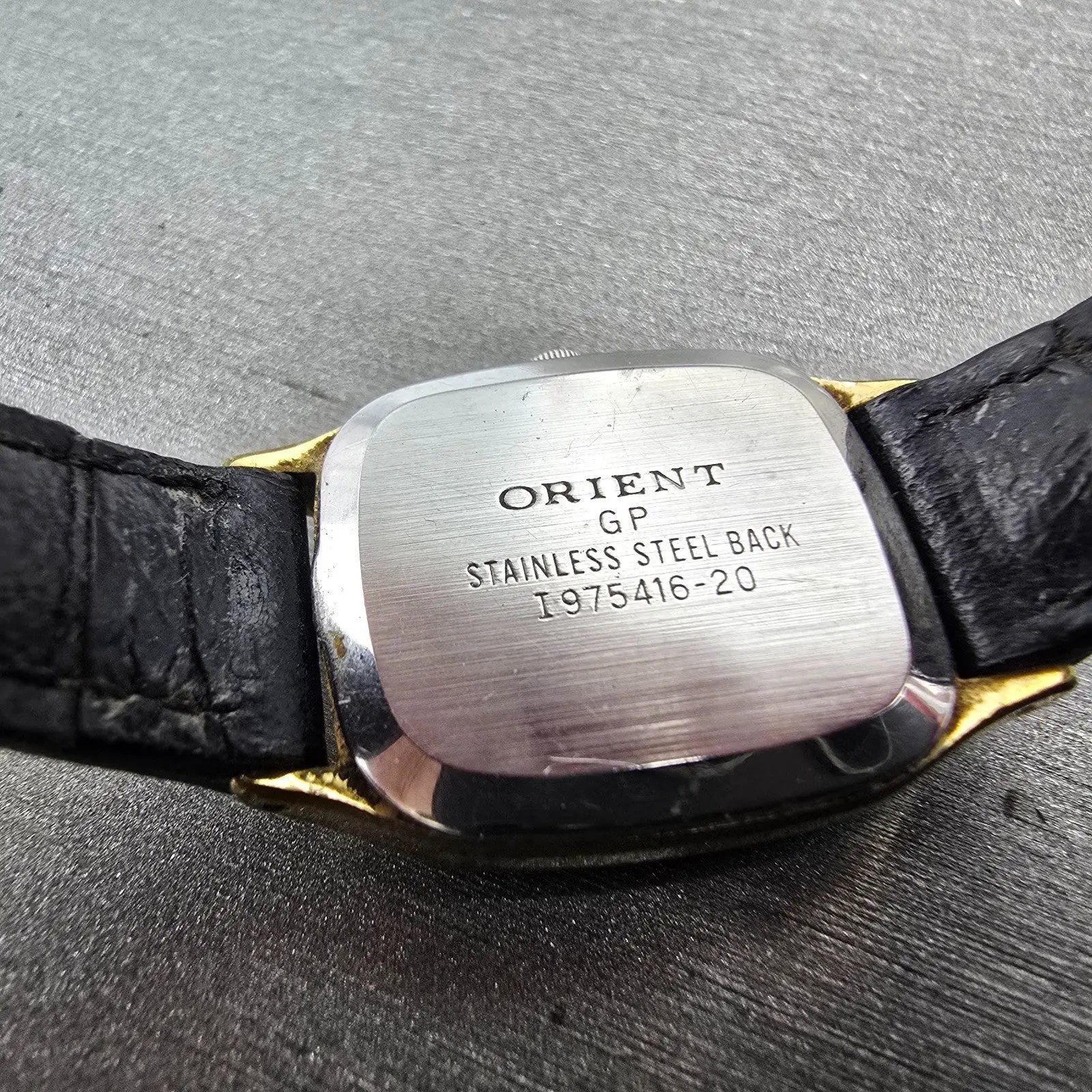 Orient Tank Watch Women 20mm Champagne Dial Gold Tone Rectangle New Battery VTG9
