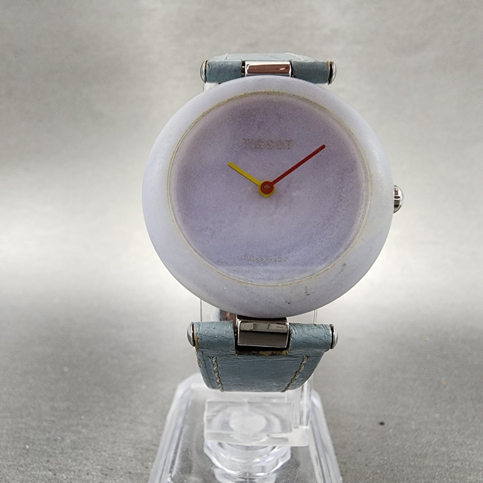 Tissot Rock Watch Women 30mm Blue Stone Dial Stone Case Round R150 New Battery7