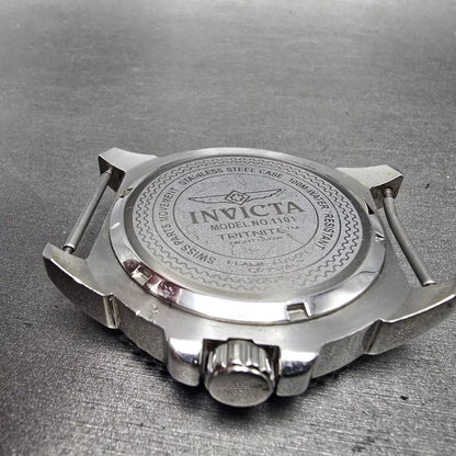 Invicta Dive Watch Men 48mm White Dial Silver Tone Round 1101 New Battery9