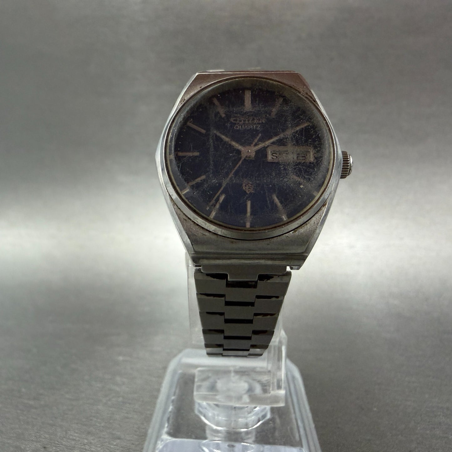 Citizen CQ Watch Women 26mm Blue Dial Silver Tone Daydate 4-850475 New Battery5