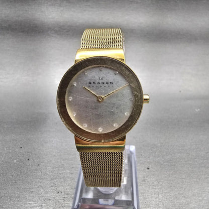 Skagen Freja Watch Women 26mm Silver Dial Gold Tone Round 358SGGD New Battery0