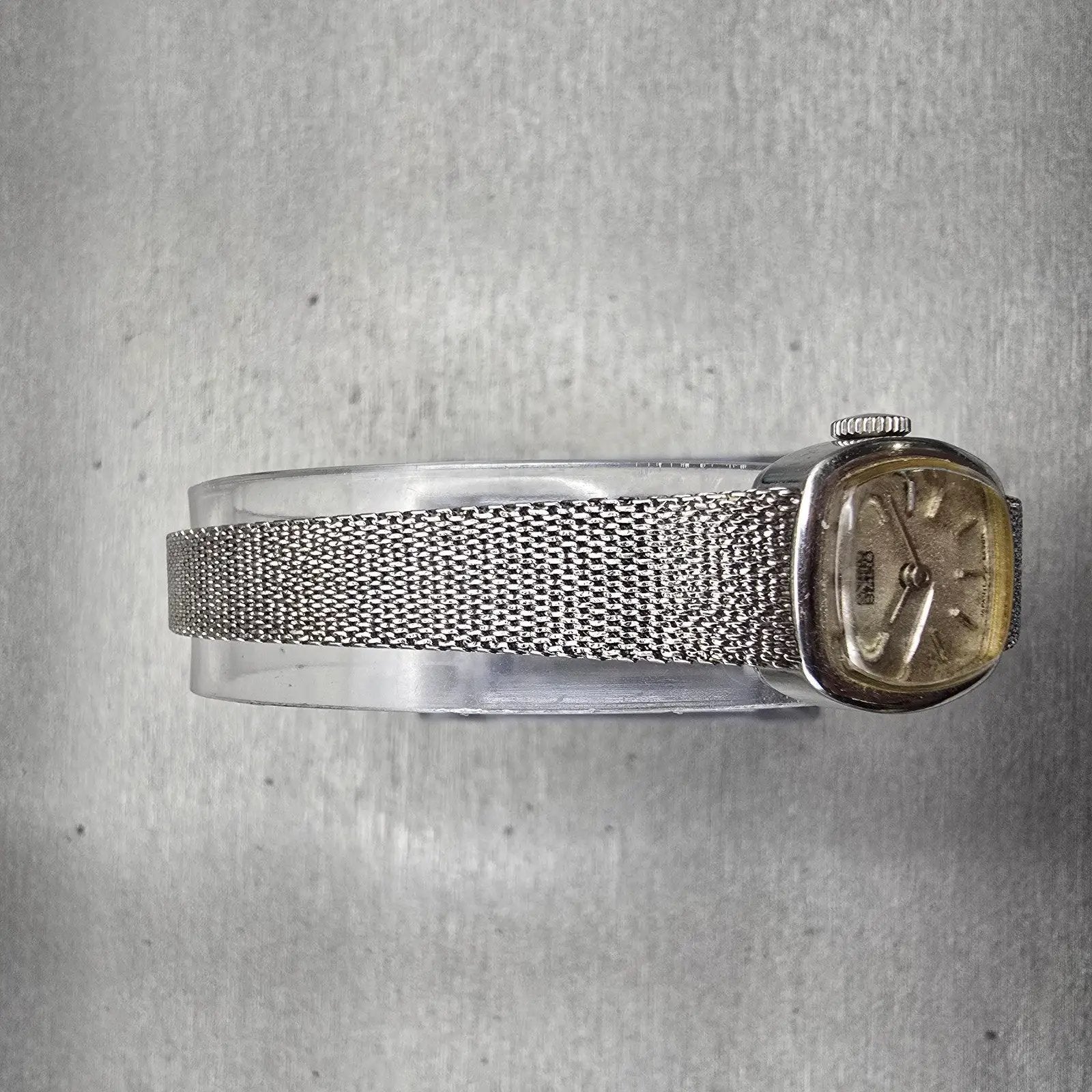 Seiko Watch Women 16mm Silver Dial Silver Tone Rectangle 11-5189 Works Vintage4