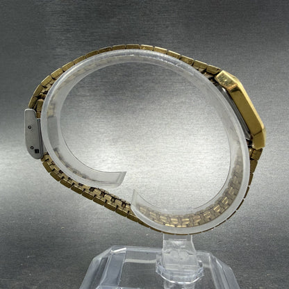 Seiko Tank Watch Women 17mm Black Dial Gold Tone 2Y01-5D20 Rectangle New Battery8