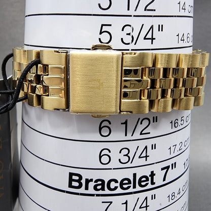 Bulova Watch Women 32mm Cream Dial Gold Tone Date Round 97P155 New Battery13
