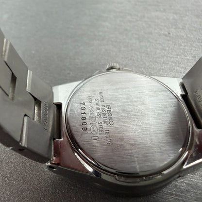 Seiko Lukia Watch Women 28mm Black Dial Silver Tone Date 7N82-0620 New Battery9