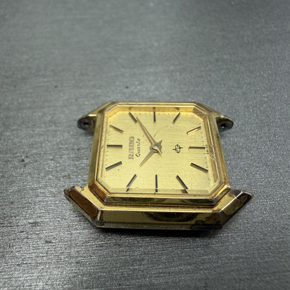 Rado Watch Women 24mm Gold Dial Gold Tone Octagon 717.9589.2 Vintage PARTS4