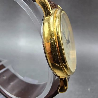 Movado Watch Women 28mm Cream Dial Gold Tone Daydate 87.06.825 K New Battery3