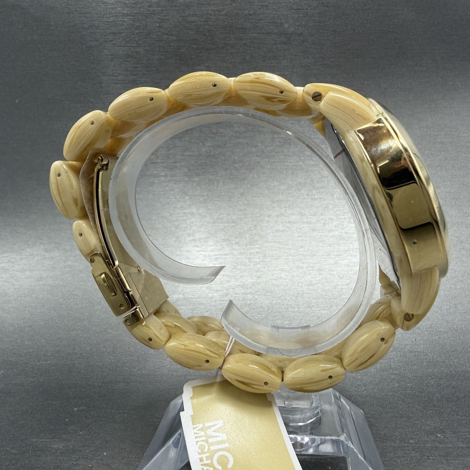 Michael Kors Chrono Watch Women 43mm MOP Dial Cream Date MK-5217 New Battery8