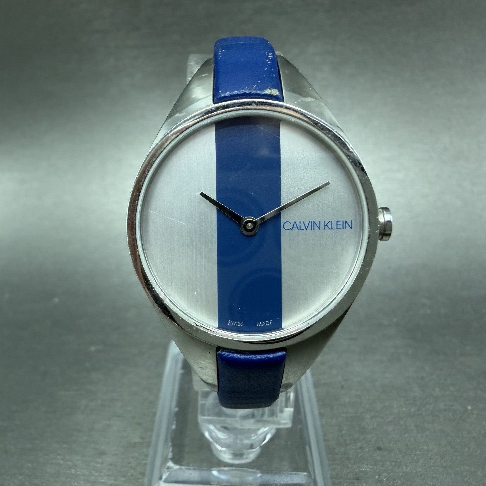 Calvin Klein Watch Women 29mm Silver Dial Silver Tone Round New Battery0
