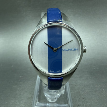 Calvin Klein Watch Women 29mm Silver Dial Silver Tone Round New Battery0