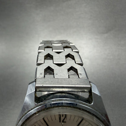 Citizen Rhythm Time Watch Men 34mm Silver Dial Silver Tone Manual Wind RT-25 Run4
