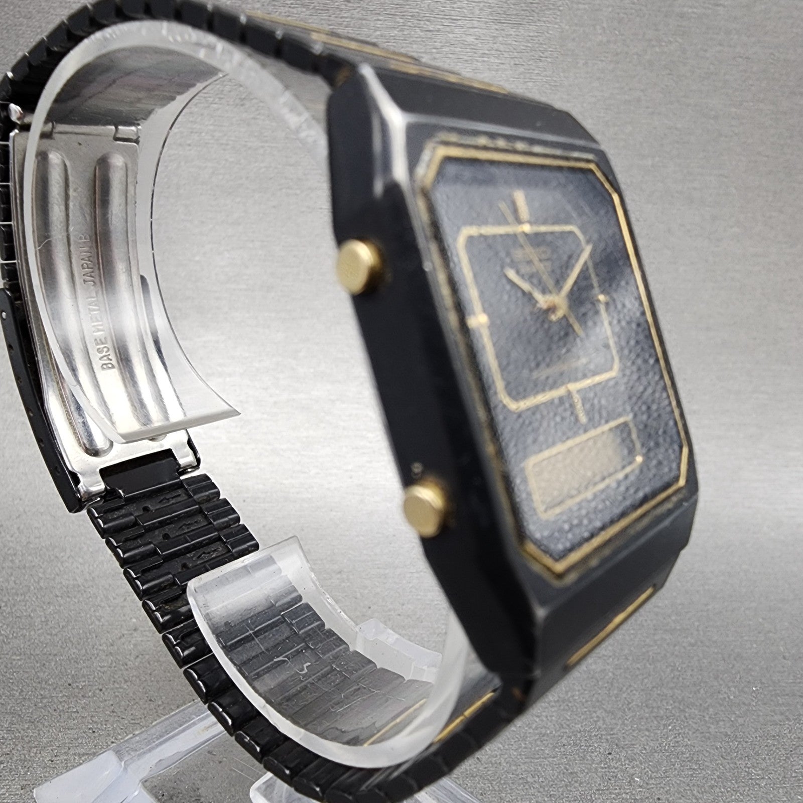 Seiko Analog Digital Watch Men 29mm Black Dial Black Tone H6015179 PARTS4