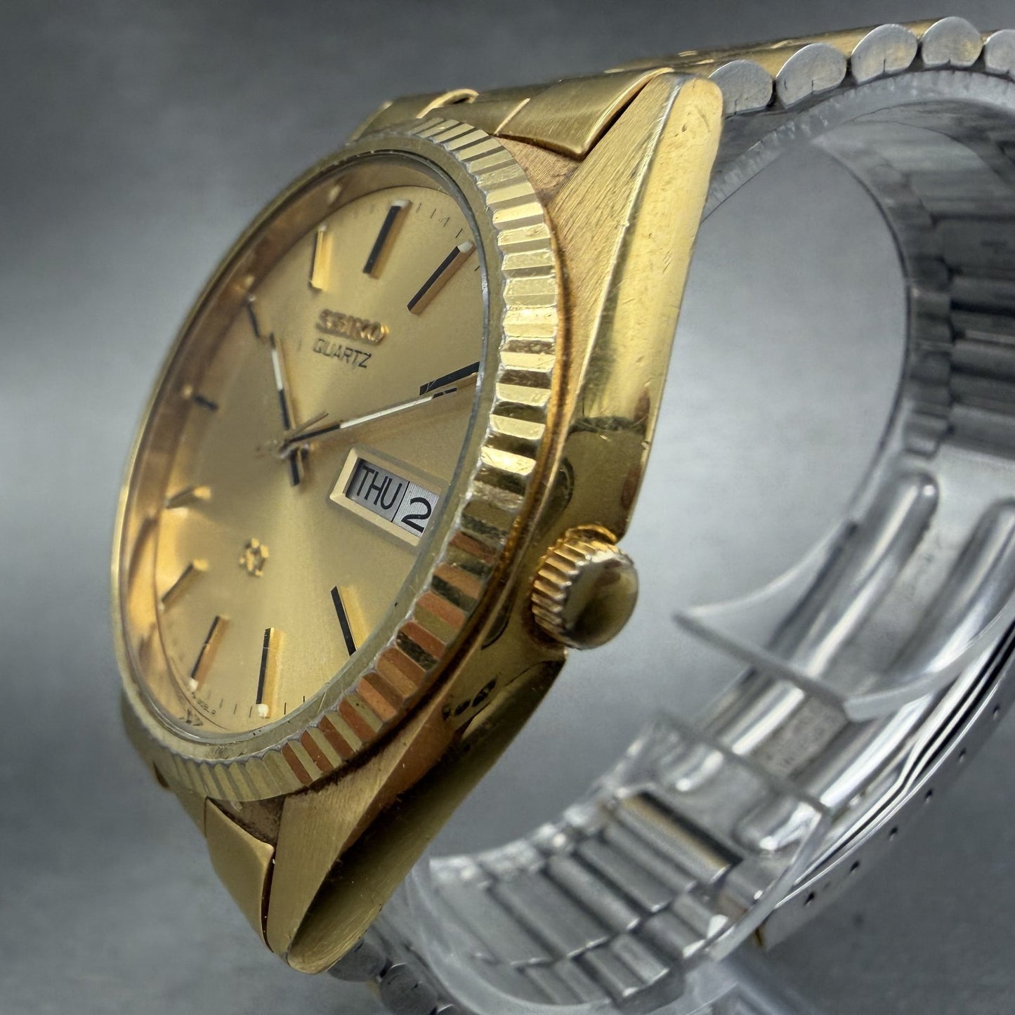 Seiko SQ President Watch Men 36mm Champagne Dial Gold Tone 6923-8080 New Battery2