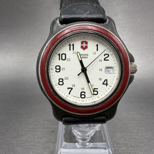 Victorinox Swiss Army Watch Men 39mm White Dial Black Tone Date Round PARTS C4560