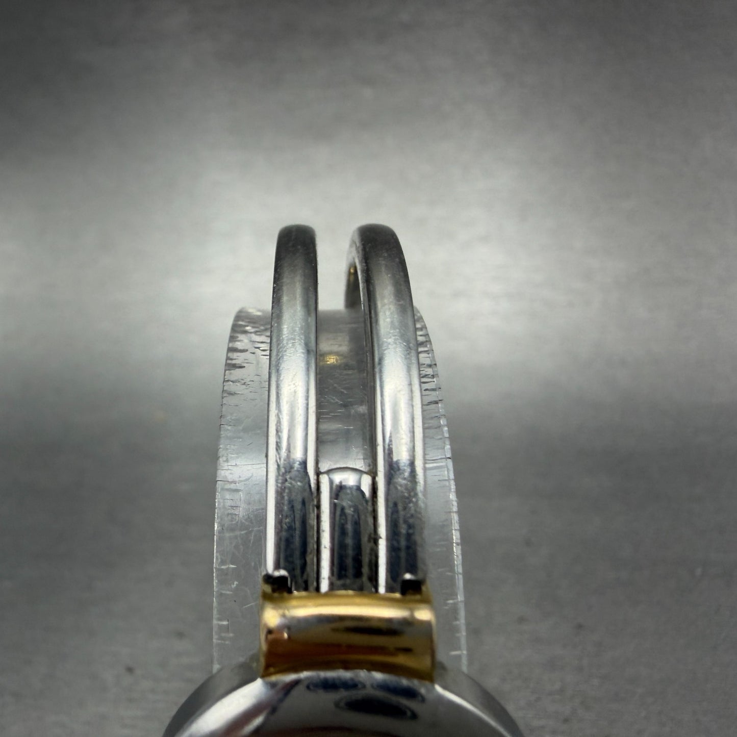 Movado Harmony Watch Women 23mm Black Dial Two Tone bangle Round New Battery NH14