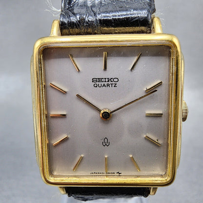 Seiko Watch Women 24mm Gray Dial Gold Tone Rectangle 433350 New Battery1