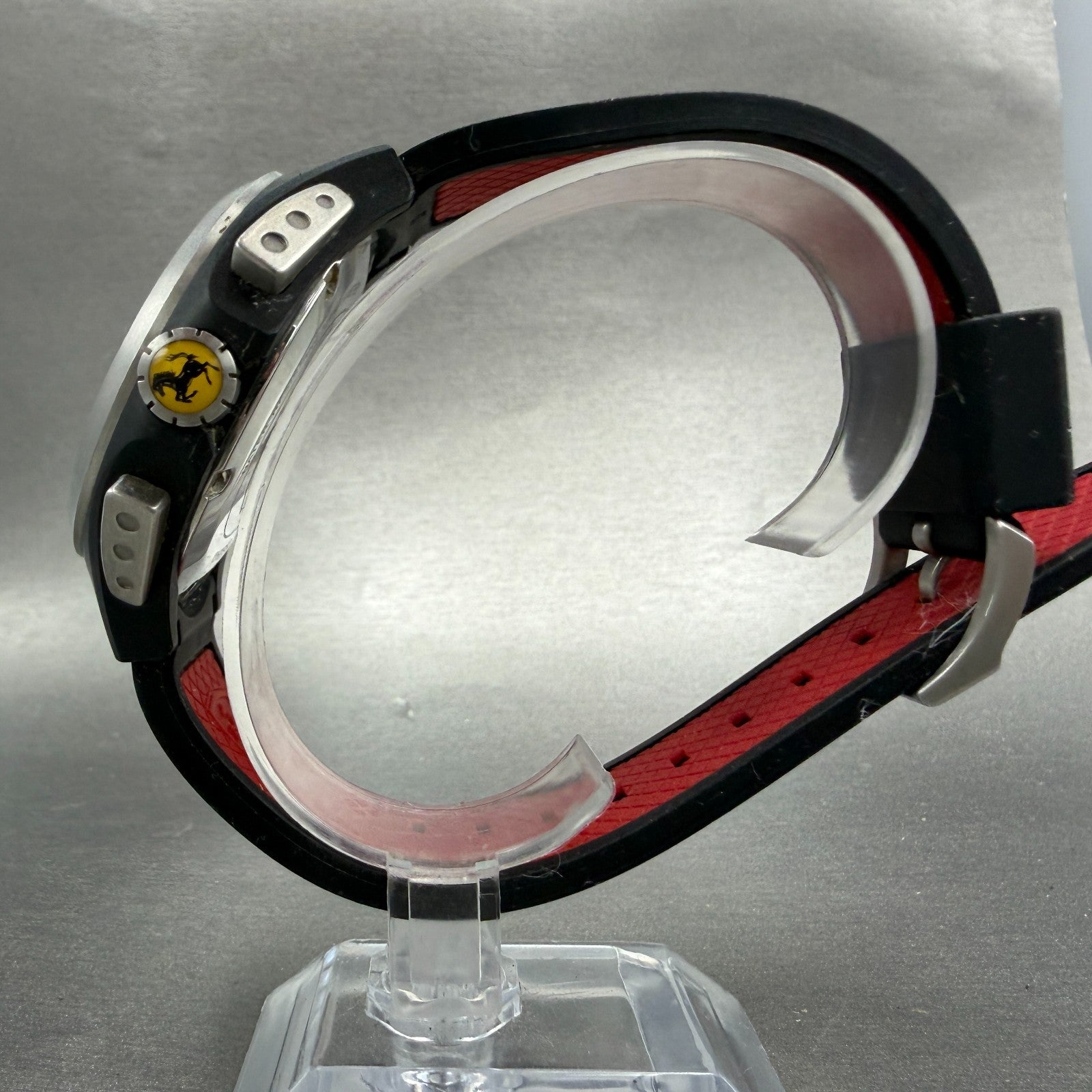 Scuderia Ferrari Chronograph Watch Men 45mm Black Black Tone Date New battery6