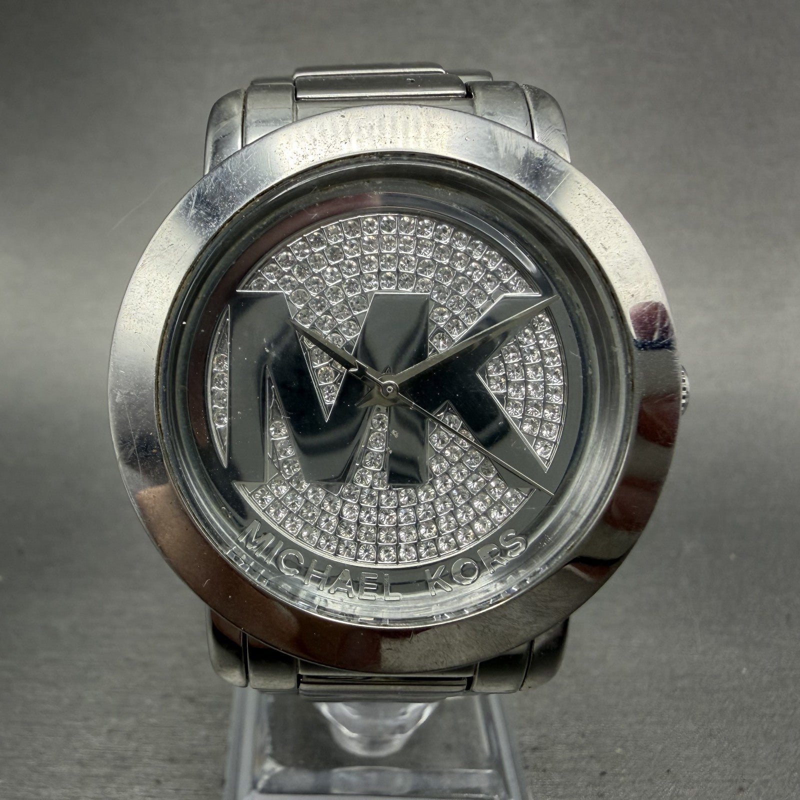 Michael kors Watch Women 38mm Silver Dial Silver Tone Round MK-3375 New battery0
