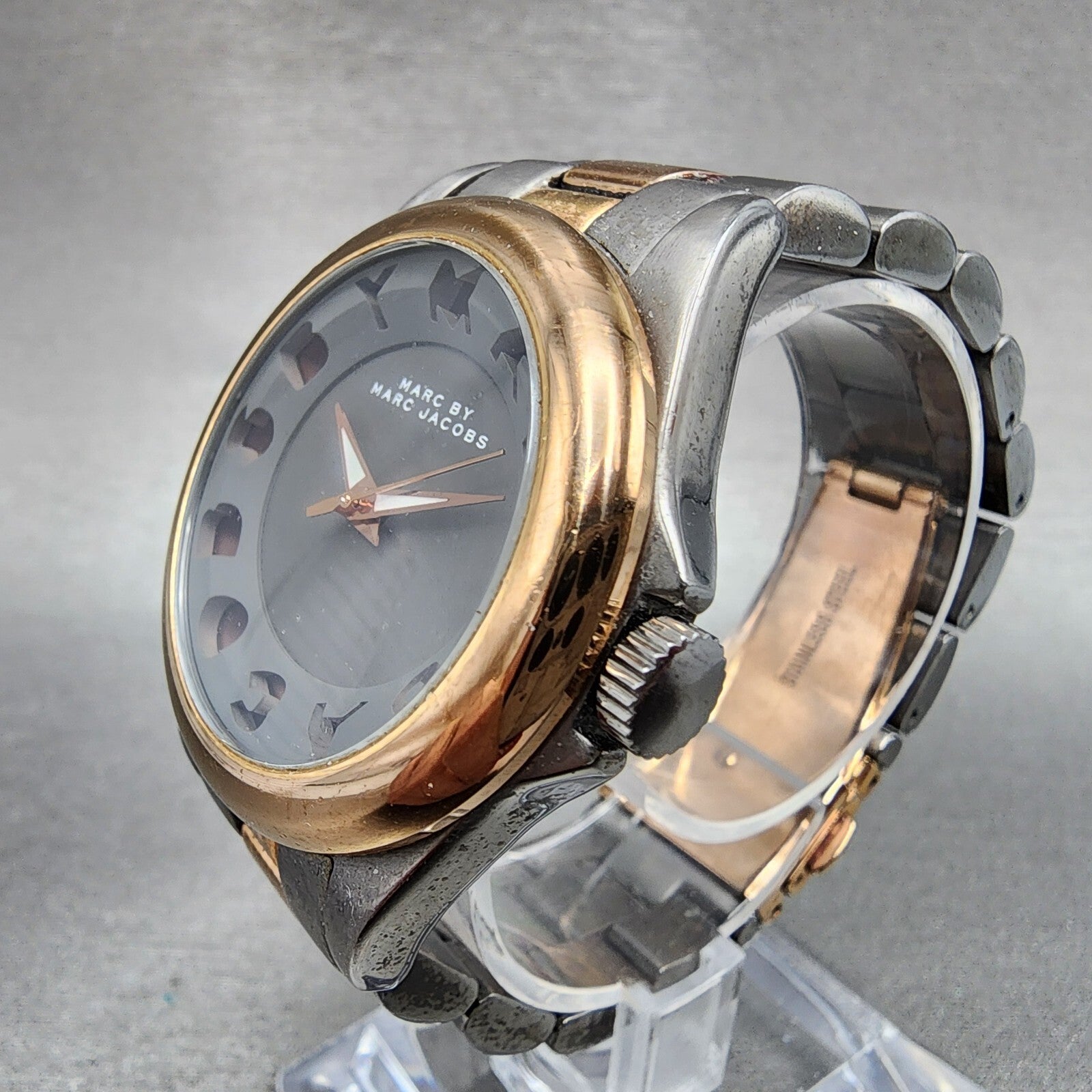 Marc Jacobs Watch Women 36mm Gray Dial Two Tone Round MBM3114 New Battery2