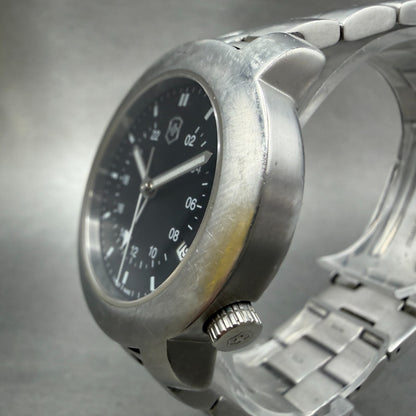 Victorinox V7-02 GMT Watch Men 37mm Black Dial Steel Date Round New Battery2