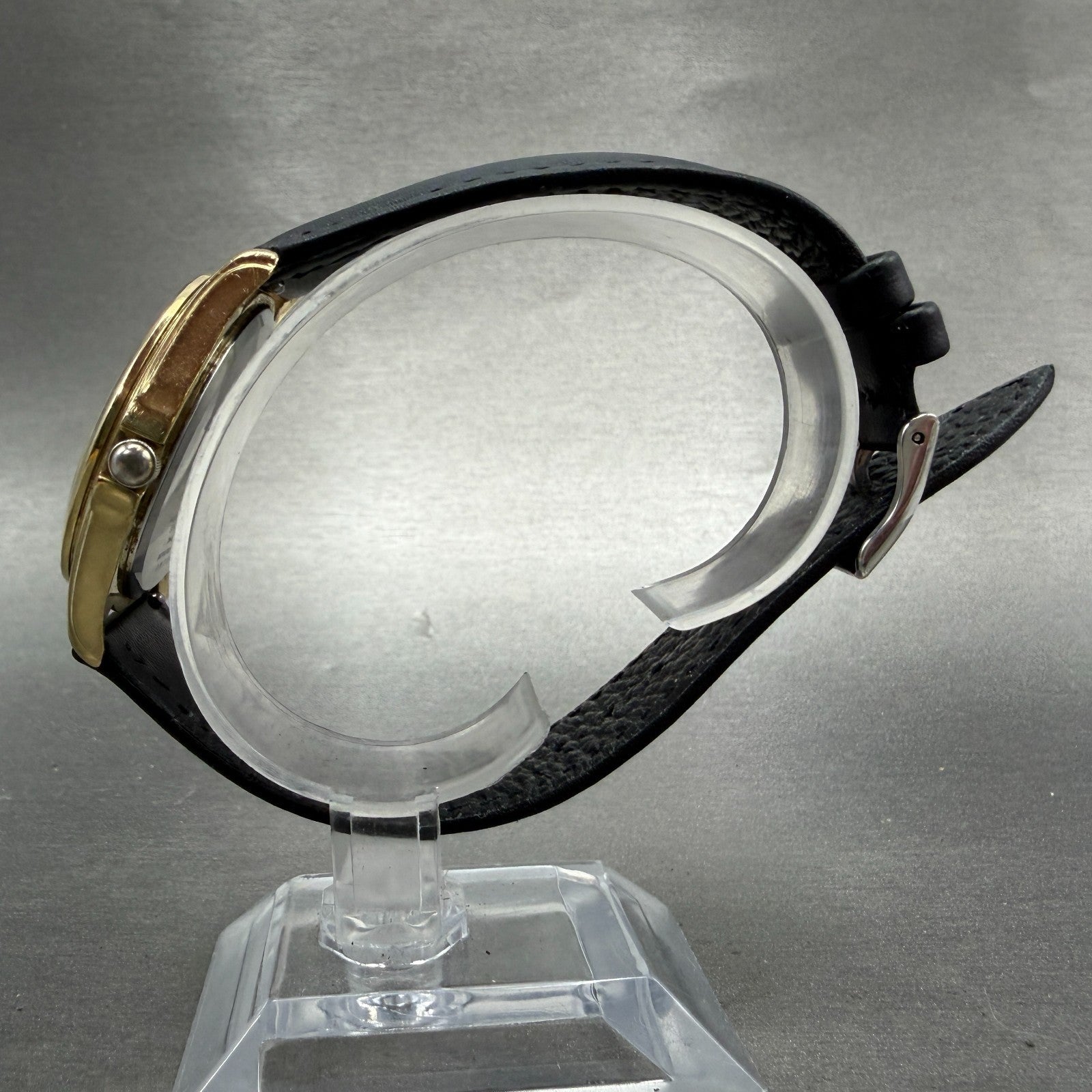 Seiko Watch Men 37mm Silver Dial Gold Tone Date Round 7N42-0EY0 New Battery VTG6