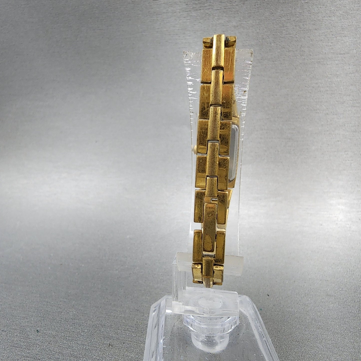Seiko Tank Watch Women 13mm Champagne Dial Gold Tone Rectangle 2e207479 New Bat7