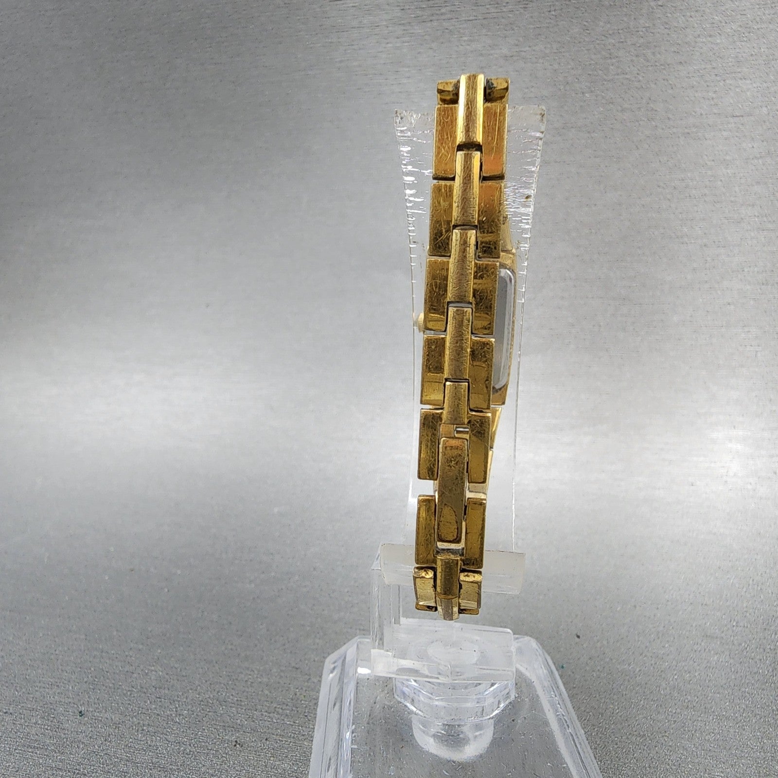 Seiko Tank Watch Women 13mm Champagne Dial Gold Tone Rectangle 2e207479 New Bat7