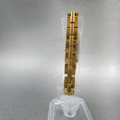 Seiko Tank Watch Women 13mm Champagne Dial Gold Tone Rectangle 2e207479 New Bat7