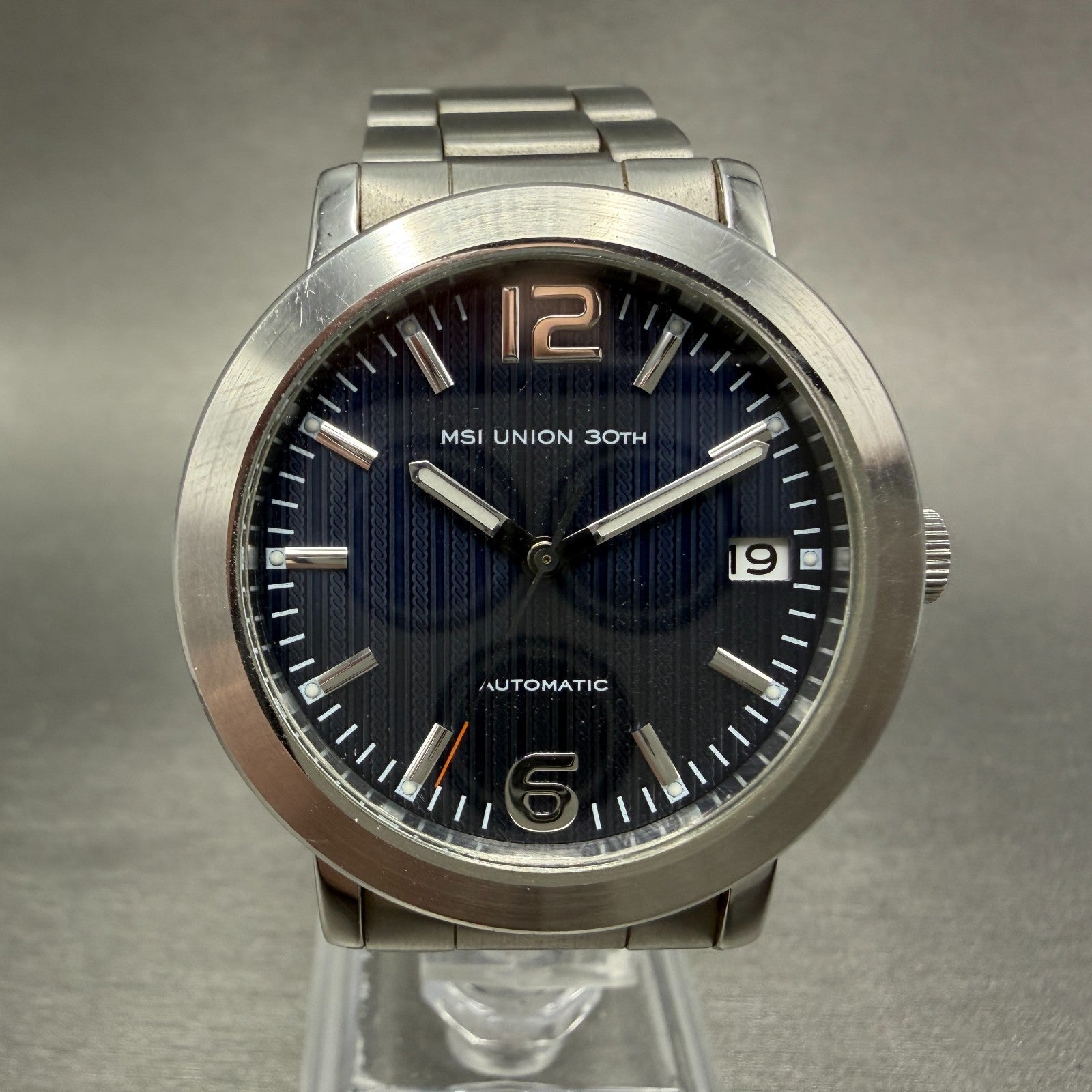 Seiko MSI Union 30TH Watch Men 36mm Blue Dial Steel Date Round 7S26A Runs0