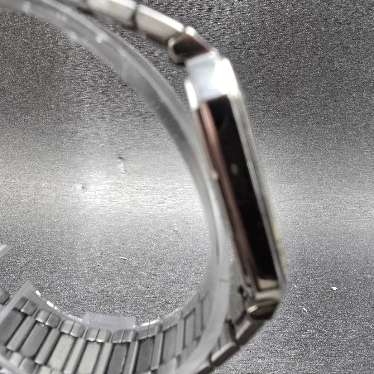 Seiko Tank Watch Men 26mm Gray Dial Gold Tone Rectangle 5P30-5300 PARTS Vintage4