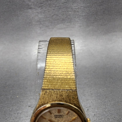 Seiko Watch Women 18mm Champagne Dial Gold Tone Round 2y000019 New Battery4