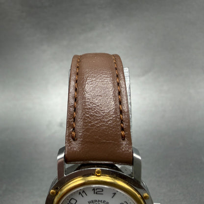 Hermès Clipper watch Women 24mm White Dial Two Tone Date Round New Battery4