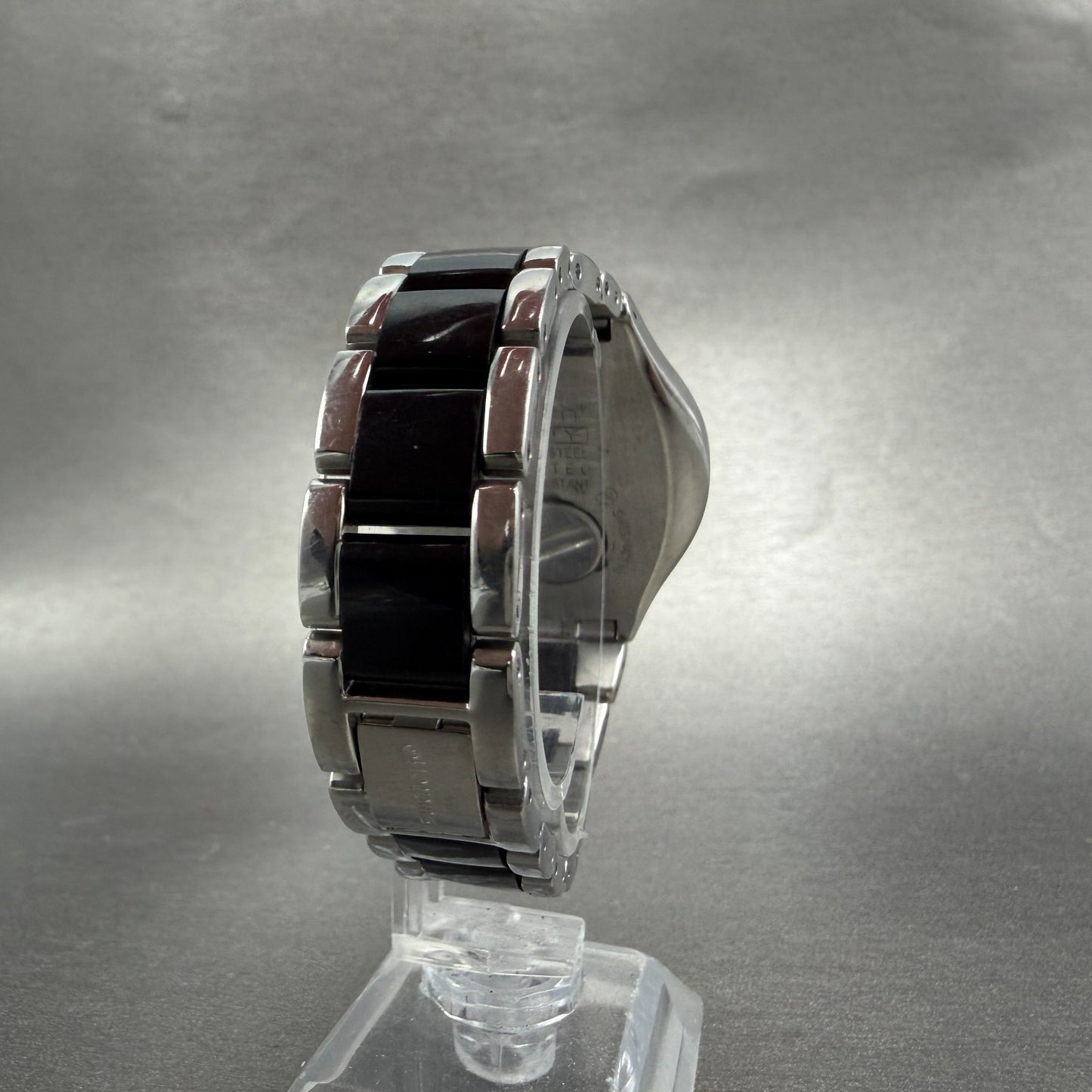 Swatch Irony Big Casse-Cou Watch Men 38mm Silver Dial Steel Daydate CRACK NewBat7