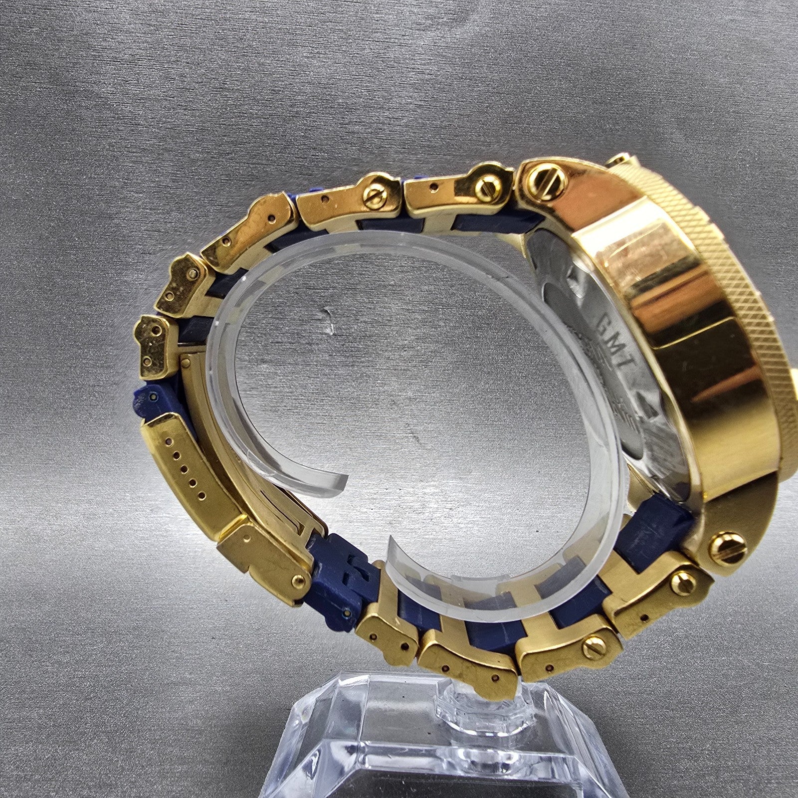 Invicta Sub Aqua Noma III Watch Men 50mm Blue Dial Gold Tone Date 6509 New Batt8