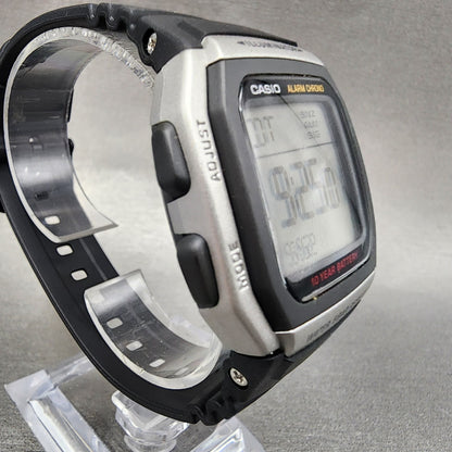 Casio W-96H Watch Men 36mm Digital Silver Tone Alarm Chrono Rectangle New Batt
