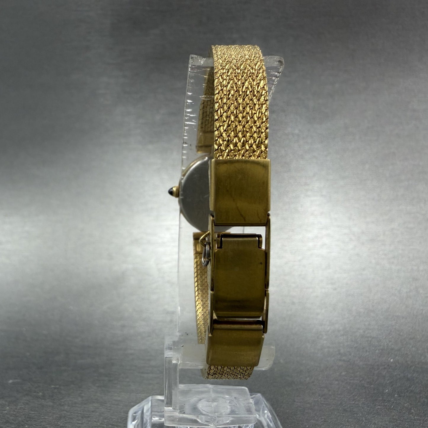 Seiko Watch Women 17mm Gold Dial Gold Tone Diamond Accent Oval 2Y00 New Battery7