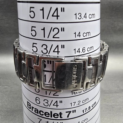 Swatch Sobriquet Watch Men 33mm Silver Dial Silver Tone Round YLS114G New Batt9