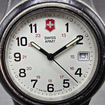 Victorinox Swiss Army Officer Watch Men 37mm White Dial Black Tone Date PARTS LP2