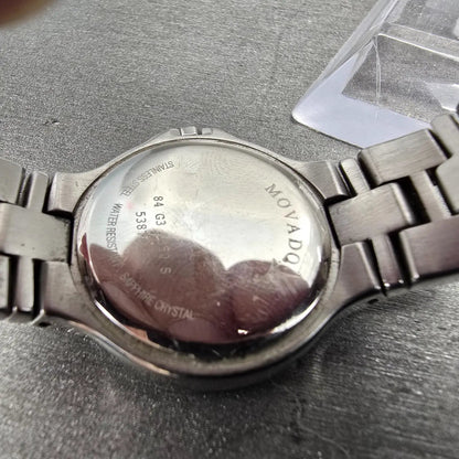 Movado Museum Watch Women 27mm MOP Dial Steel Diamond Bezel 0606098 New batt9