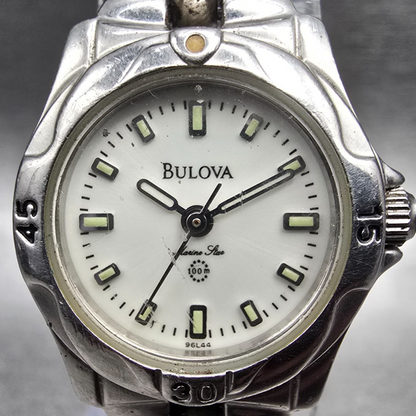 Bulova Marine Star Watch Women 21mm MOP Dial Silver Tone Round 96L44 New Battery1
