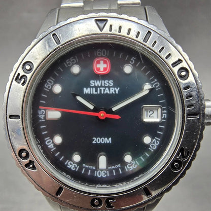 Wenger Swiss Military Dive Watch Women 30mm MOP Dial Steel Date 093.0670 New Bat2
