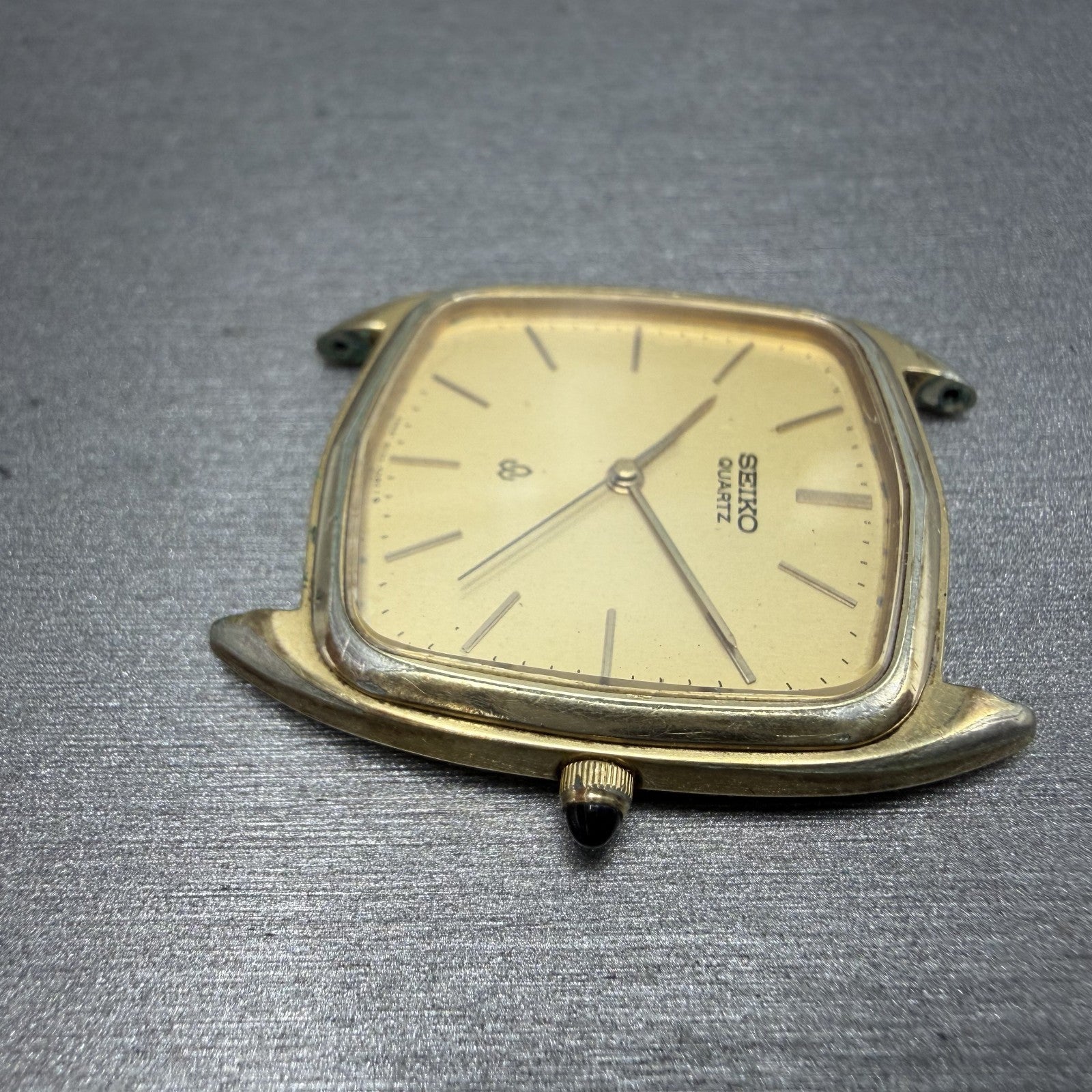 Seiko Watch Men 30mm Champagne Dial Gold Tone Rectangle 6030-5250 New Battery5