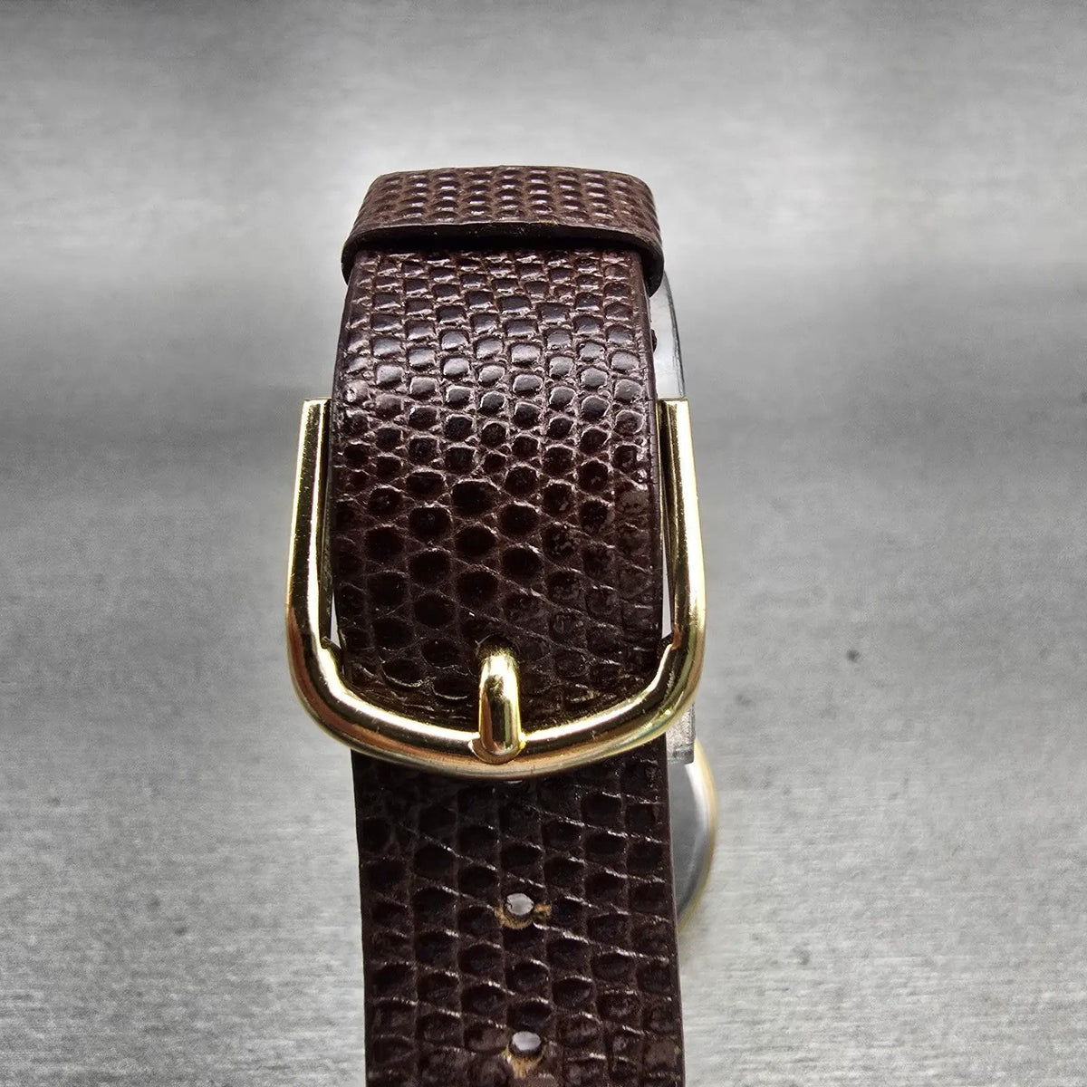 Seiko Watch Men 32mm Gold Dial Gold Tone Round 5Y30-7009 New Battery Vintage7