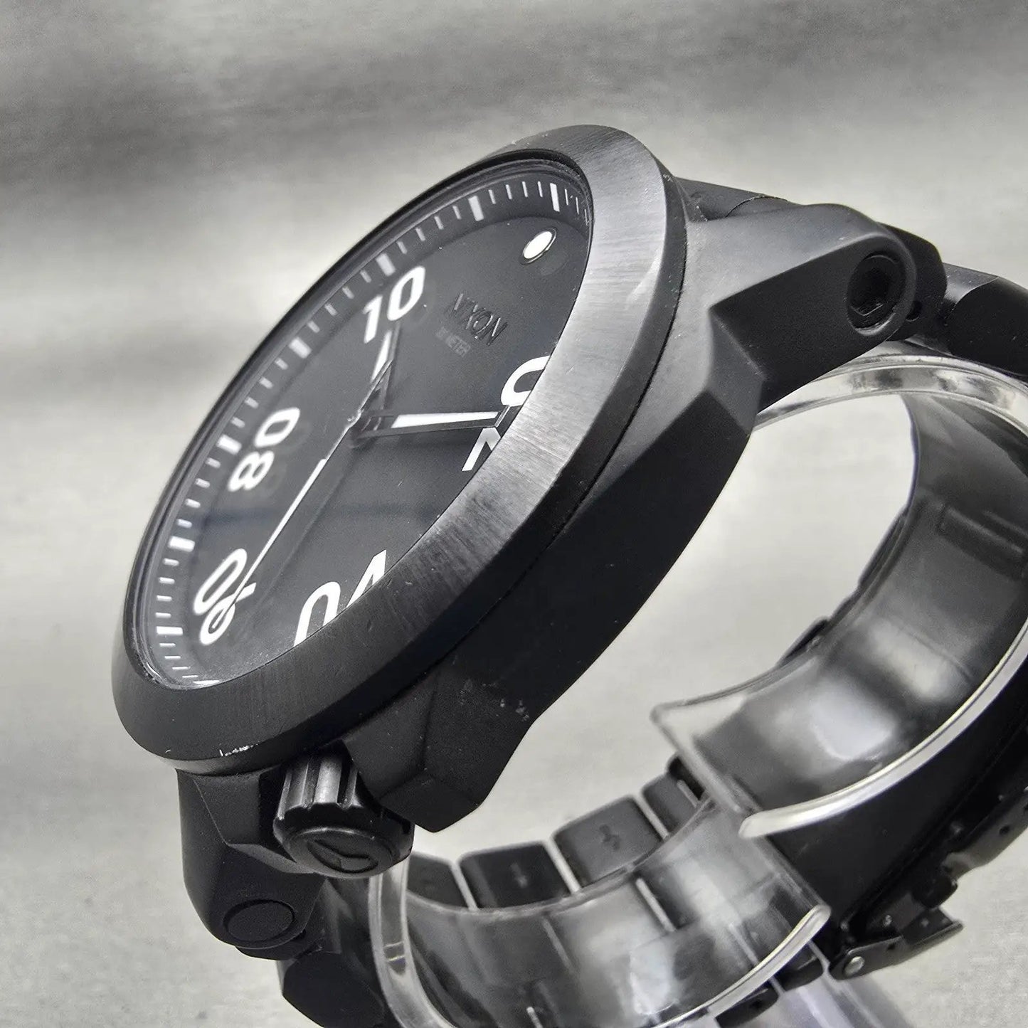 Nixon The Ranger Watch Men 45mm Black Dial Black Tone Round New Battery2