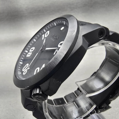 Nixon The Ranger Watch Men 45mm Black Dial Black Tone Round New Battery2