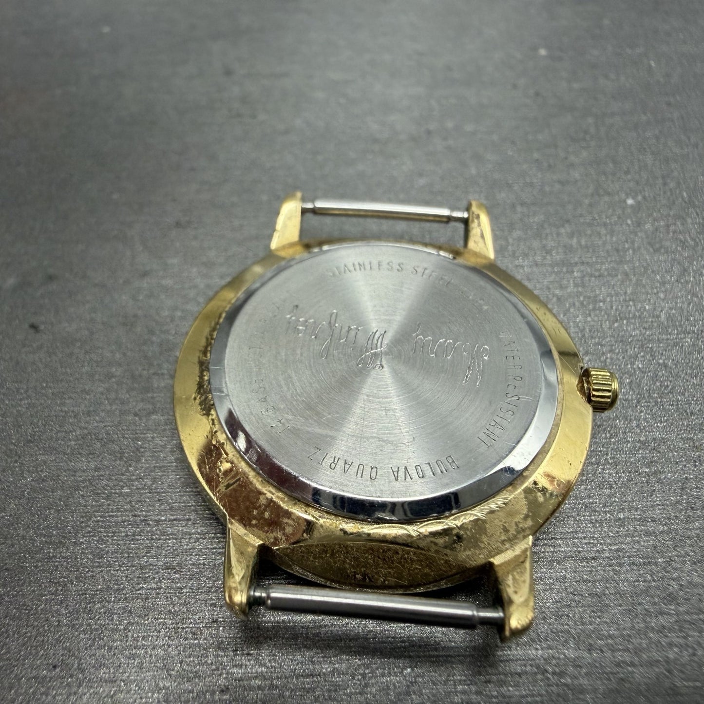 Bulova Accutron Watch Women 28mm Black Dial Gold Tone Diamond Bezel New battery14
