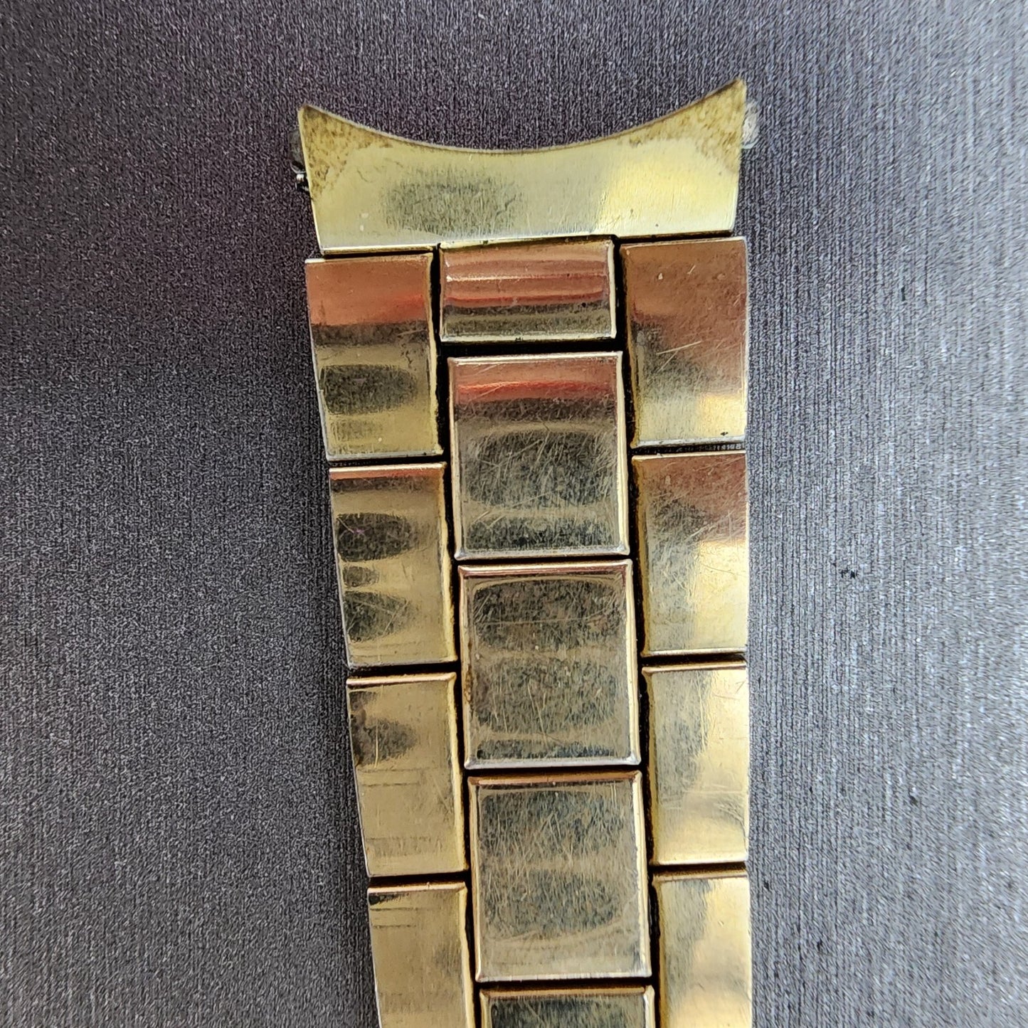 Omega Watch Bracelet 18mm 10KT Gold Filled Duchess USA Vintage Tri Folding Clasp1