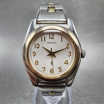 Seiko Lukia Watch Women 26mm White Dial Two Tone Round 4N210980 New Battery0